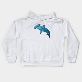 Hammerhead shark cartoon illustration Kids Hoodie